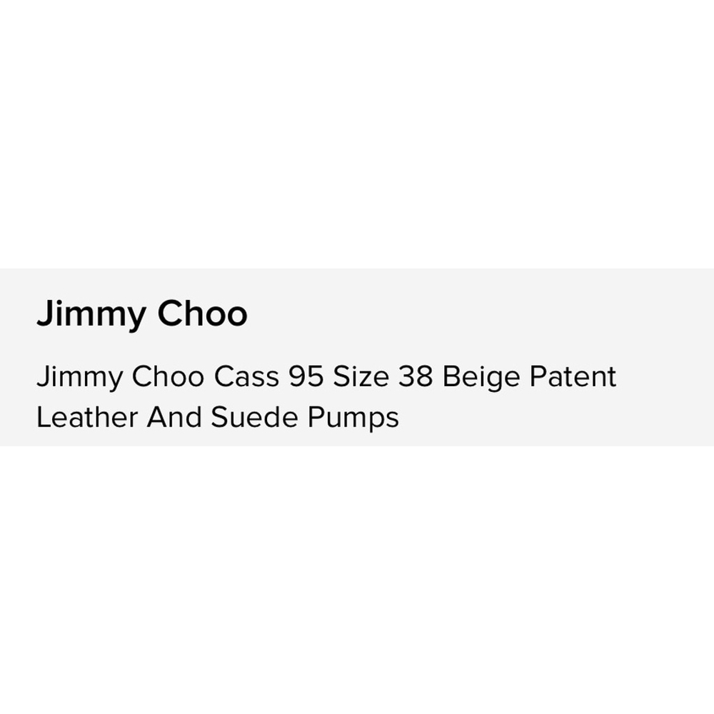 New Jimmy Choo Cass 95 Beige Patent Leather and Suede Pumps Sz 40-best fits a 9 - Picture 4 of 7
